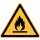 Warnschild "Feuergefährliche Stoffe" für Innen- und Außenbereiche, Gelb, Material Aluminium geprägt, Seitenlänge 10 cm