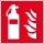 Brandschutzschild "Feuerlöscher" für Innen- und Außenbereiche, Rot, Material PVC-Folie selbstklebend, langnachleuchtend, Maße 15 x 15 cm