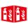 Brandschutz-Winkelschild "Feuerlöscher" für Innen- und Außenbereiche, Rot, Material Aluminium geprägt, langnachleuchtend, Maße 15 x 15 cm