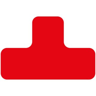 Stellplatzmarker "T-Stück" zur Bodenmarkierung im Innenbereich, Material 0,5 mm PVC, Rot