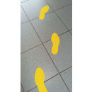 Bodenmarkierung "Fußabdruck" links + rechts zur Bodenmarkierung im Innen- und Außenbereich, Gelb