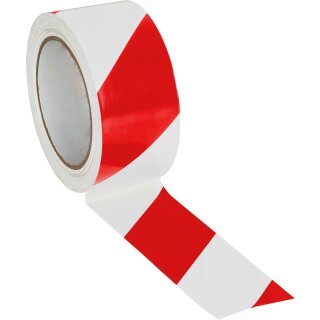 Extra stabiles Bodenmarkierungsband für Innenbereiche aus 0,5mm starkem PVC, befahrbar, Rot-Weiß