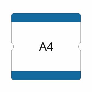 Bodenbeschriftungstasche A4 offen zur Kennzeichnung von Palettenstellplätzen mit austauschbarer Beschriftung, Blau
