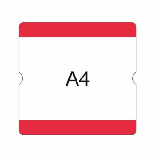 Bodenbeschriftungstasche A4 offen zur Kennzeichnung von Palettenstellplätzen mit austauschbarer Beschriftung, Rot