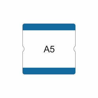 Bodenbeschriftungstasche A5 offen zur Kennzeichnung von Palettenstellplätzen mit austauschbarer Beschriftung, Blau