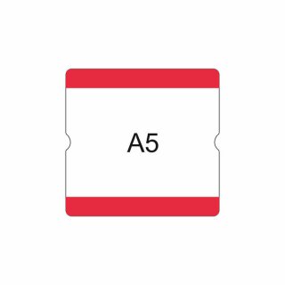 Bodenbeschriftungstasche A5 offen zur Kennzeichnung von Palettenstellplätzen mit austauschbarer Beschriftung, Rot