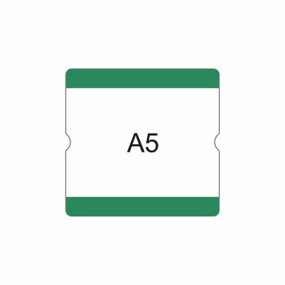 Bodenbeschriftungstasche A5 offen zur Kennzeichnung von Palettenstellplätzen mit austauschbarer Beschriftung, Grün