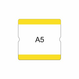 Bodenbeschriftungstasche A5 offen zur Kennzeichnung von Palettenstellplätzen mit austauschbarer Beschriftung, Gelb