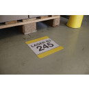 Bodenbeschriftungstasche A5 offen zur Kennzeichnung von Palettenstellplätzen mit austauschbarer Beschriftung, Gelb