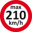 Geschwindigkeitsaufkleber für den Fahrzeuginnenraum beim Radwechsel im Winter, Rot-Schwarz, für H-Reifen, Geschwindigkeit 210 km/h