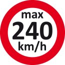 Geschwindigkeitsaufkleber für den Fahrzeuginnenraum beim Radwechsel im Winter, Rot-Schwarz, für V-Reifen, Geschwindigkeit 240 km/h