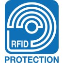 Scheckkartenhülle aus PVC-Folie, RFID-Protection für maximale Datensicherheit, 90 x 59 mm, Blau