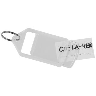 Ersatzetiketten für Schlüsselanhänger Multi oder Slide zum Nachrüsten der vorhandenen Schlüsselanhänger, Weiß, Größe 36 x 21 mm