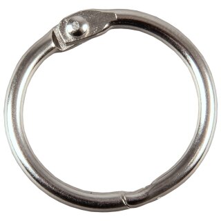 Metall-Klappringe mit aufklappbarem Schnellverschluss, Silber, Durchmesser 19 mm