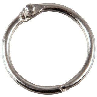 Metall-Klappringe mit aufklappbarem Schnellverschluss, Silber, Durchmesser 25 mm