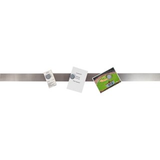 Selbstklebende, magnetische Wandleiste mit Polsterschaum, zur Anbringung von Dokumenten mit Magneten, Länge: 1 m, Silber