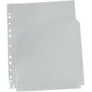 PP-Dokumentenhülle Maxi, für DIN A4, bis 20mm Fülltiefe, mit Abheftrand und Euro-Lochung, teildeckend, oben offen, aus 180um PP-Folie, Maße: 310 x 224 mm, Transparent, Verpackungseinheit: 1 P/10