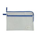 Kleinkrambeutel aus nylonverstärktem PVC mit zusätzlicher Tasche in 5 Größen, Format A4, Reißverschluss Blau, Verpackungseinheit: 1 P/5