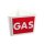 Dachaufsteller magnetisch mit Text "GAS" zum Anbringen auf dem Autodach, Rot