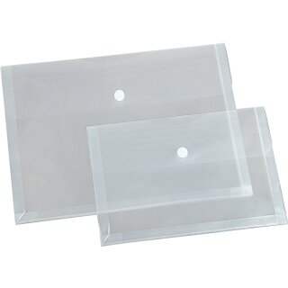 Klarsichttasche mit Dehnfalte aus PP, Fülltiefe: 30 mm, mit Klettverschluss, Transparent, Format DIN A4