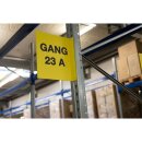 Regalschild L-Fahne quer, gelb mit schwarzem...