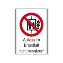 Verbotsschild "Aufzug im Brandfall nicht...