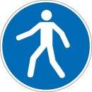 Gebotsschild "Fußgängerweg benutzen"...