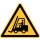 Warnschild "Warnung vor Flurförderfahrzeugen" für Innen- und Außenbereiche, Gelb, Material PVC-Folie selbstklebend, Seitenlänge 10 cm