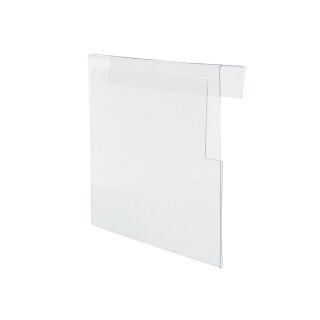 Hartkunststofftasche für Aufsatzrahmen mit Klemmhalterung, in verschiedenen Größen verfügbar, Transparent, Format DIN A6 quer, Maße 150 x 110 mm, Art.-Nr. 9225-30030-110