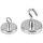 Kraftmagnet mit Haken für die schnelle und einfache Montage ohne Bohren, Edelstahl, verzinkt, in zwei verschiedenen Größen erhältlich, Silber, Durchmesser 36 mm, Haftkraft 10daN / 100N / 10,2kg, Verpackungseinheit: 1 P/5
