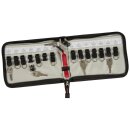 Schlüsselmappe aus Polyester, transparenter Etikettenhalter auf Vorderseite, abnehmbare Schlüsselclips mit zusätzlichem Schlüsselband, Größe 22 x 27,5 x 4 cm, Schlüssel bis zu 14, Verpackungseinheit: 1 STK