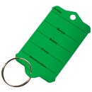 Schlüsselanhänger "Profi 1" mit Schlüsselring aus Hartkunststoff, beschriftet (französisch), Farbe Grün