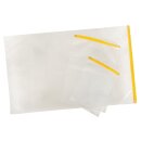 Planschutztasche aus hochwertigem Polyethylen mit farbigem Gleitverschluss, Transparent, Format DIN A4, Größe 230 x 320 mm