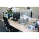 Hygieneschutzwand aus glasklarem Acrylglas einfach auf Bürotischen und Arbeitsplätzen zu platzieren, Transparent, Format 800 x 660 mm, Verpackungseinheit: 1 STK