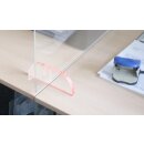 Hygieneschutzwand aus glasklarem Acrylglas für Bürotische und Arbeitsplätze, Format 800 x 660 mm, Transparent