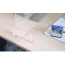 Hygieneschutzwand aus glasklarem Acrylglas einfach auf Bürotischen und Arbeitsplätzen zu platzieren, Format 1.000 x 660 mm, Verpackungseinheit: 1 STK