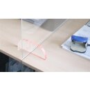 Hygieneschutzwand aus glasklarem Acrylglas für Bürotische und Arbeitsplätze, Format 1000 x 660 mm, Transparent