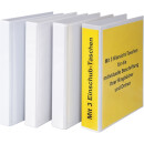 PVC-Präsentationsringbuch mit 4-Ring-Mechanik, 3 Taschen auf Front-, Rücken- und Rückseite sowie 1 Innentasche, DIN A4, Weiß, Füllhöhe 40 mm