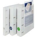 Präsentationsringbuch aus PP, mit Front- und Rücken-Tasche, matt-transparent, DIN A4, 2-Ring-Combi, Füllhöhe 25 mm, Materialstärke 1,6 mm