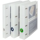 Präsentationsringbuch aus PP, mit Front- und Rücken-Tasche, matt-transparent, DIN A4, 2-Ring-Combi, Füllhöhe 35 mm, Materialstärke 1,6 mm