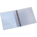 Farbige, semi-transparente Präsentationsringbücher aus PP mit 4-Ring-Mechanik, Blau
