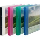 Farbige, semi-transparente Präsentationsringbücher aus PP mit 4-Ring-Mechanik, Grün