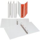 PP-Präsentationsringbuch mit Leinenstruktur, buchbinderische Verarbeitung, 2-Ring-Mechanik,DIN A4, Weiß, Füllhöhe 25 mm