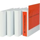 PP-Präsentationsringbuch mit Leinenstruktur, buchbinderische Verarbeitung, 2-Ring-Mechanik,DIN A4, Weiß, Füllhöhe 25 mm