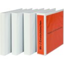 PP-Präsentationsringbuch mit Leinenstruktur, buchbinderische Verarbeitung, 4-Ring-Mechanik,DIN A4, Weiß, Füllhöhe 30 mm