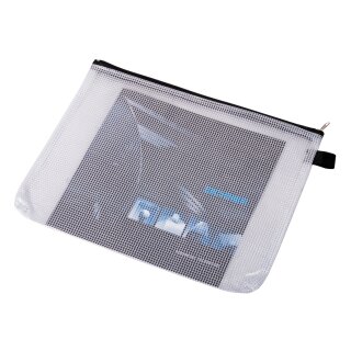Kleinkrambeutel aus nylonverstärktem PVC, Transparent, Format B5, Reißverschluss Schwarz