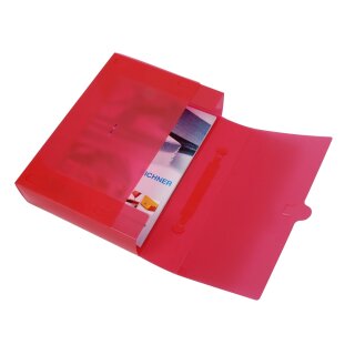 Sammelbox "L" mit Steckverschluss und Griff an der Oberseite, 225x320x65 mm, Rot