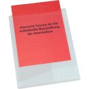 PP-Sammelbox für DIN A4, 25mm Füllhöhe mit Vordertasche zur Beschriftung, Transparent