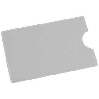 Scheckkartenhülle aus PVC-Folie, Transparent, Größe 90 x 59 mm, Material Hard Cover, Ausstanzung Daumen