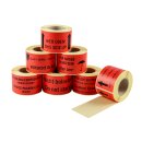 Warn- und Verpackungsetiketten selbstklebend, aus Papier, Etikettengröße 100 x 50 mm, Rot, Beschriftung "Rechnung/Lieferschein innenliegend!"